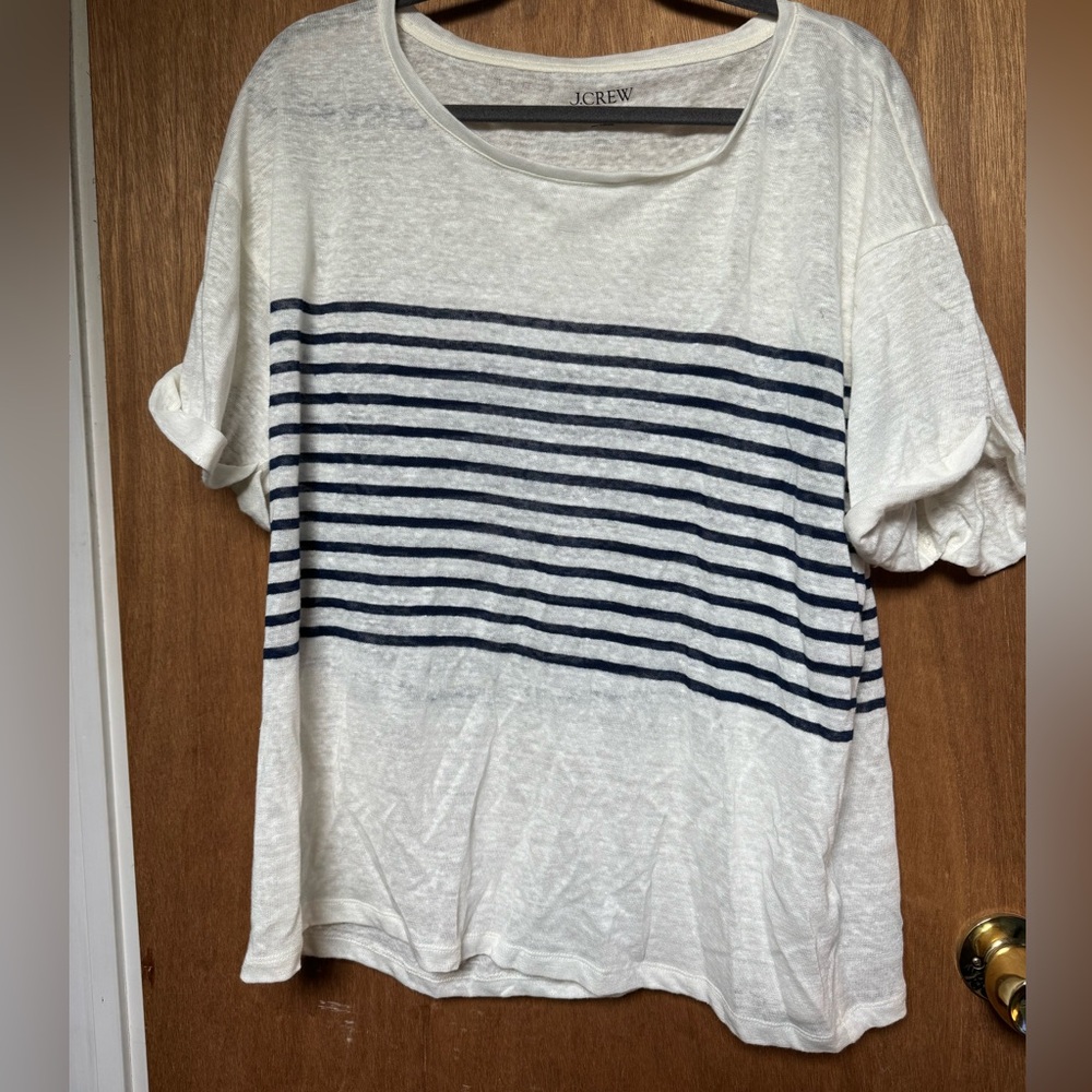 J. Crew Linen Short Sleeve Top